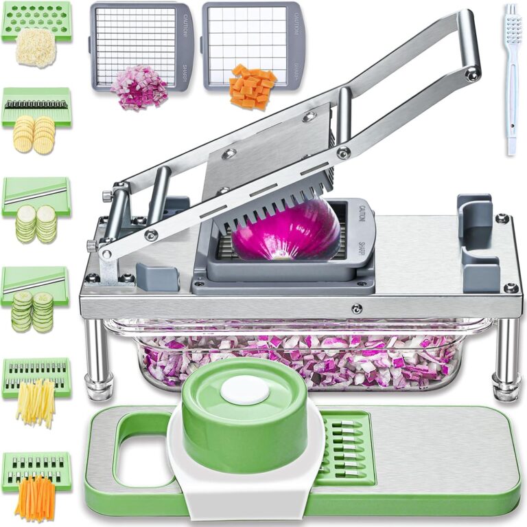 All-in-1 Vegetable Chopper with 8 Blades – The Perfect Mandoline Slicer for Fast Food Prep 5 All-in-1 Vegetable Chopper with 8 Blades